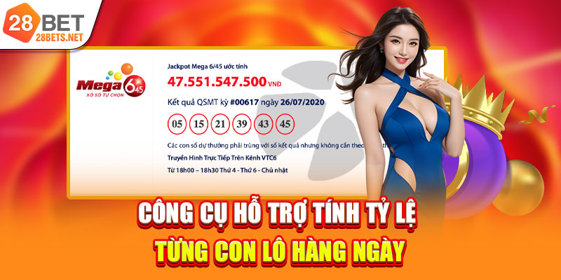 Công cụ giúp xác định tỷ lệ xuất hiện của từng con lô hàng ngày.
